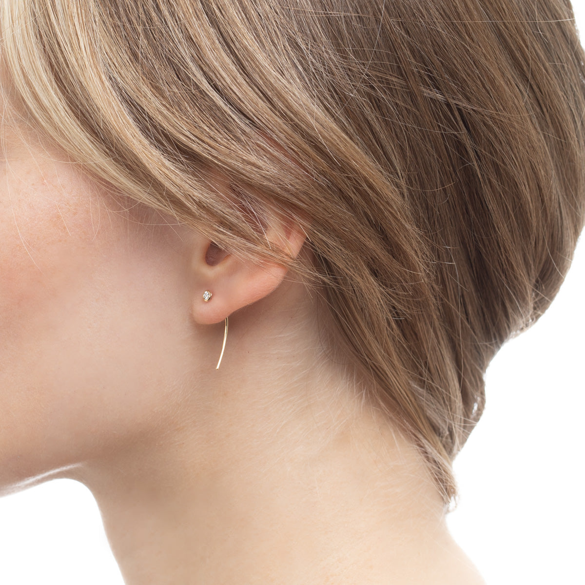 K18 ALL ABOUT BASICS ダイヤモンド ショートアロー ピアス