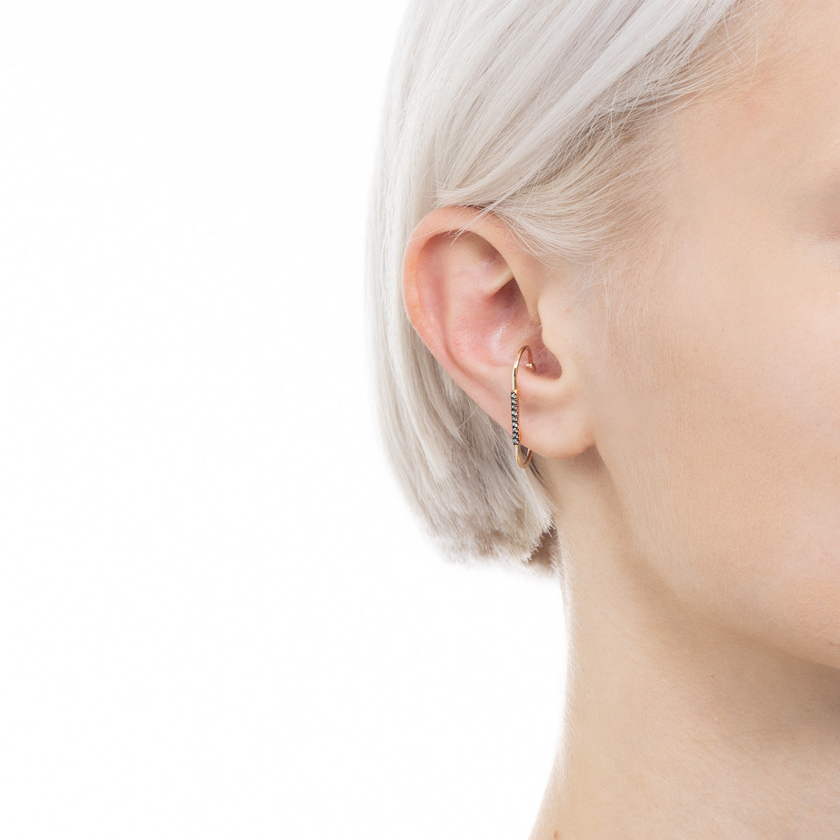 MIRÓ ダイヤモンド イヤーカフ Mサイズ ブラックルテニウム