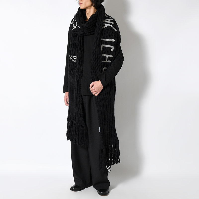 U Y-3 CHUNKY KNIT SCARF -BLACK- | IN ONLINE STORE