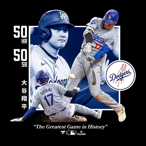 大谷翔平 「50-50 Greatest Game」 Tシャツ ブラック(S nocolor): 野球
