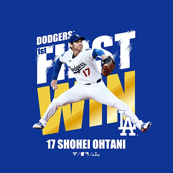 Fanatics 大谷翔平 ロサンゼルス・ドジャース 初勝利記念 Tシャツ(S