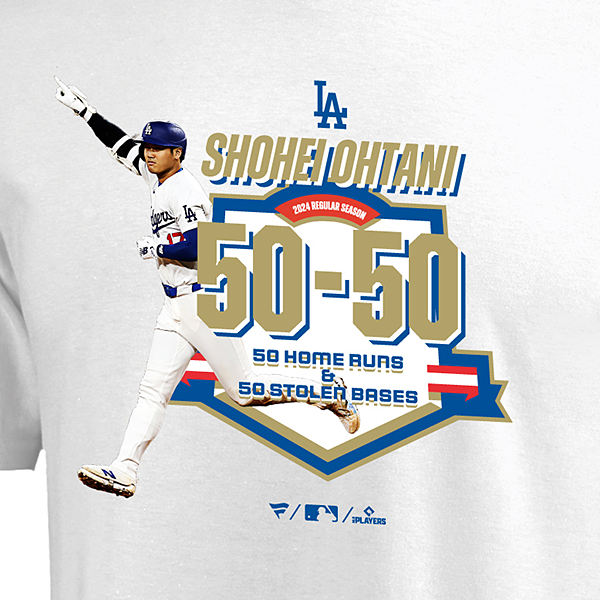 大谷翔平 50-50 Club 達成記念Tシャツ ホワイト(S 白): 野球｜【公式
