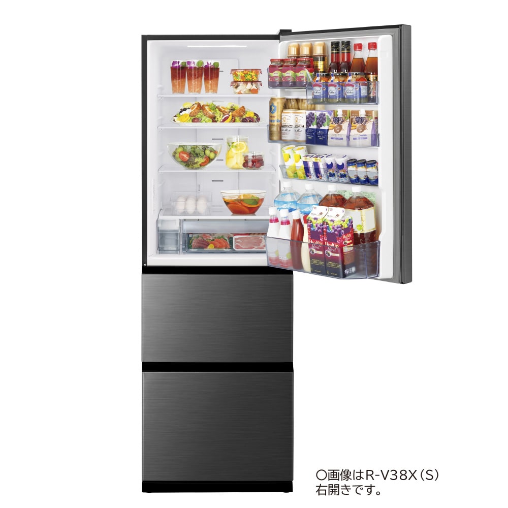 冷蔵庫（375L・右開き）R-V38X S(グラファイトシルバー): キッチン家電