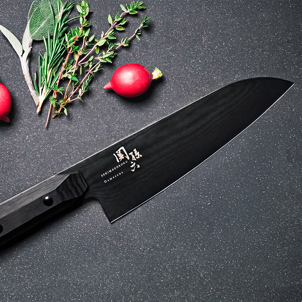 関孫六 ダマスカスブラック 三徳 165mm: キッチン用品｜貝印公式