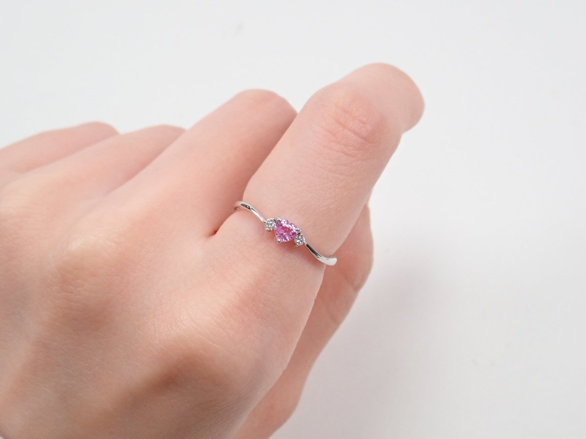 K18WGピンクサファイアリング
