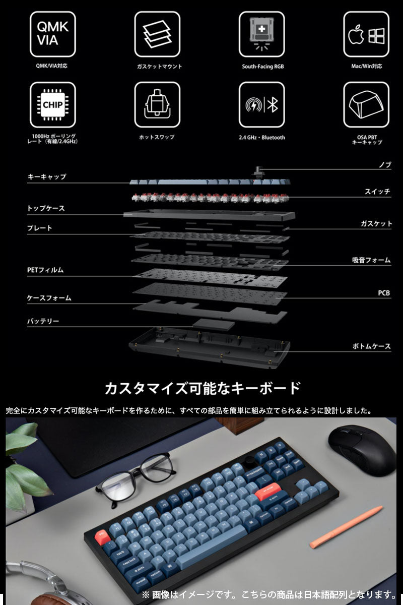 Keychron V3 MAX ワイヤレス カスタムメカニカルキーボード | 日本語