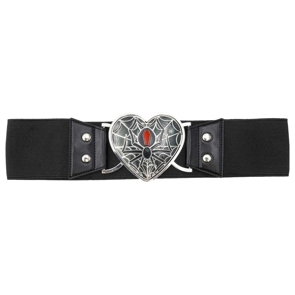 Elastic Waist Belt Black Widow Heart