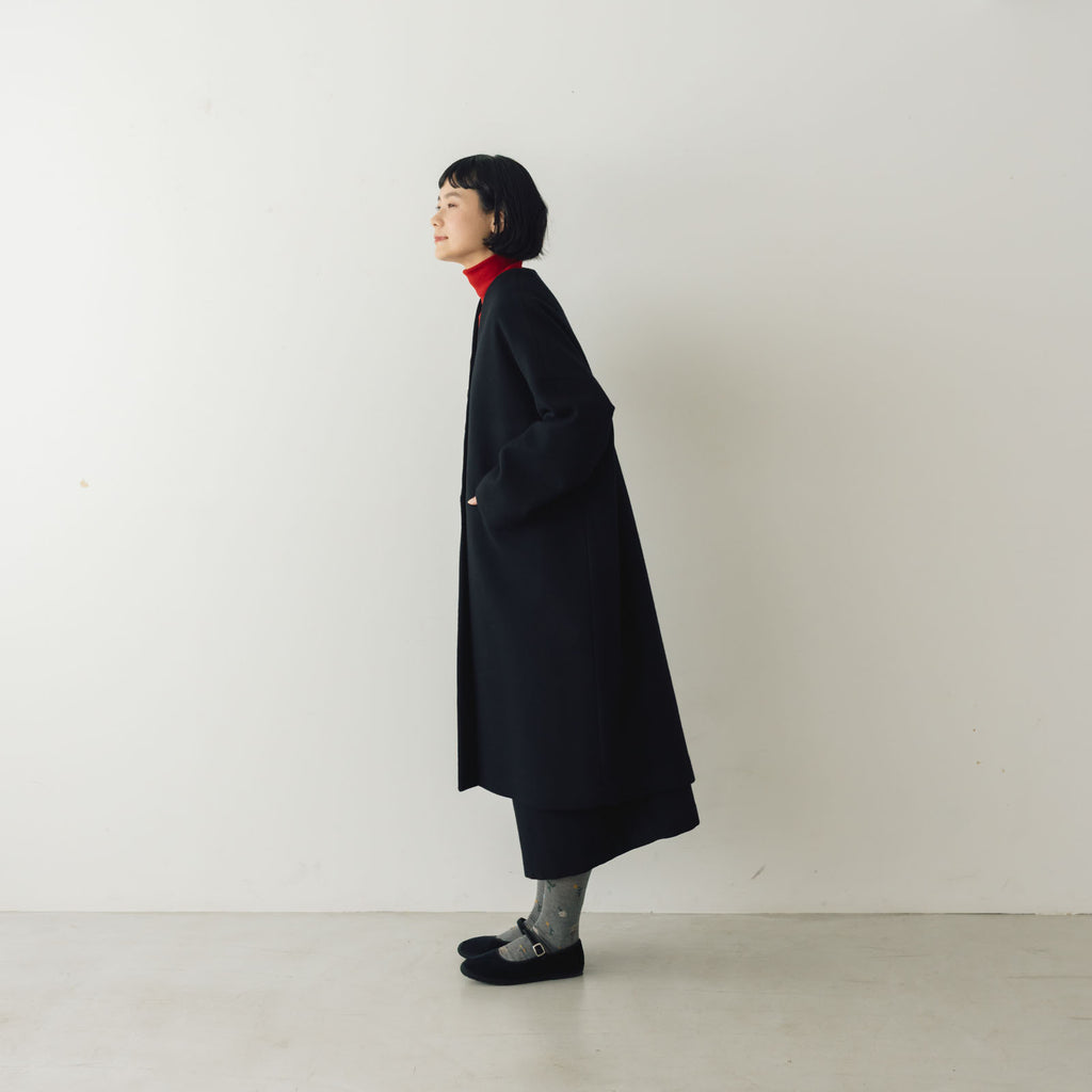 atelier naruse メルトンウールコクーンコート ブラック ｜くらすこと