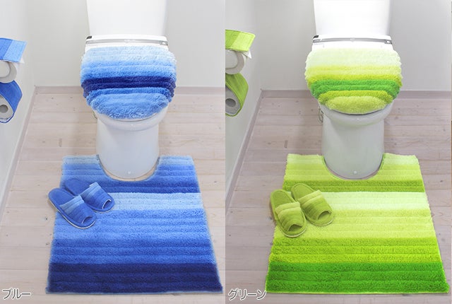 フレッシュデオ ロングトイレマット 75×63cm／ブルー＜LIXILセレクト
