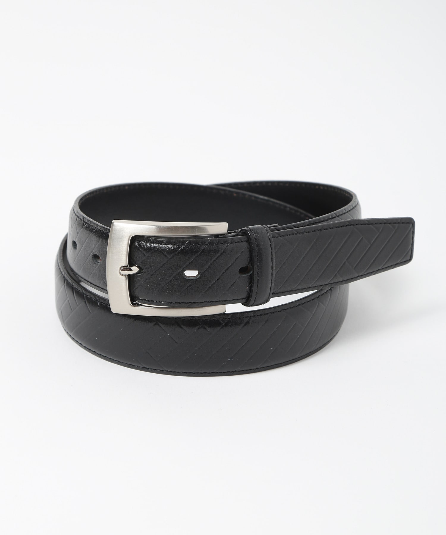 Shishikui スエード ブラック ベルト 四角バックル｜SHISHIKUI