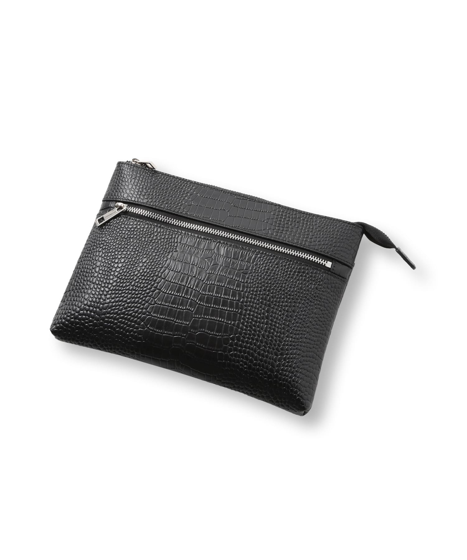 クロコ風レザー横型マルチクラッチバッグ｜メンズファッション通販