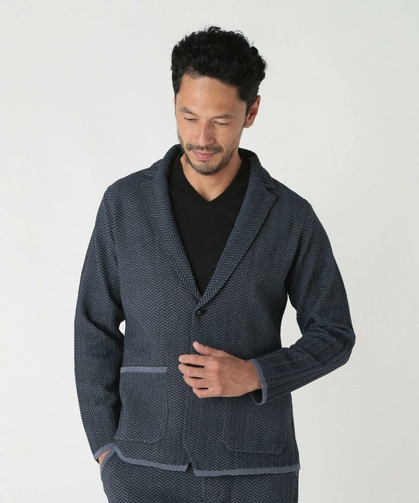 ACTIVE TAILOR】ヘリンボーンニットジャケット｜メンズファッション