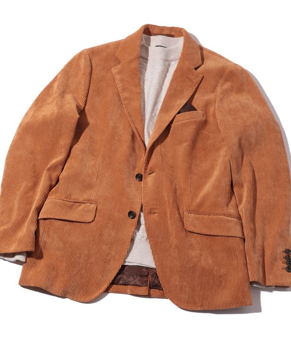 太畝ポリエステルコーデュロイテーラードジャケット＜セットアップ対応