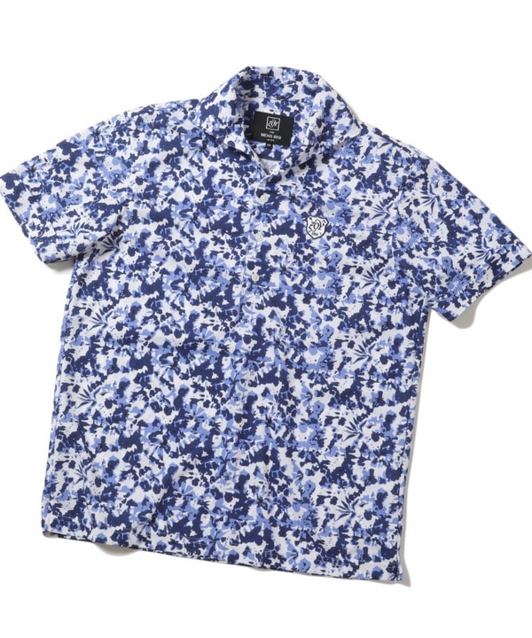 ZOY ゾーイ ノースリーブ ポロシャツ 花柄 ネイビー 36 38 レディース