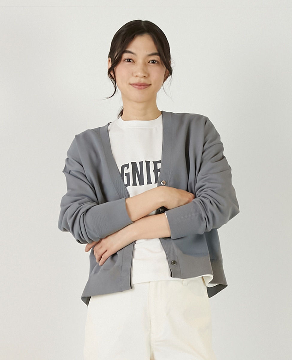 超軽量天竺前立て2重デザインVカーディガン】｜MELROSE CLAIRE