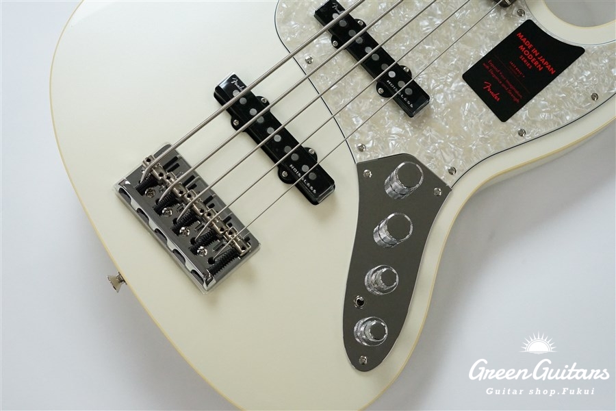 Fender Made in Japan Modern Jazz Bass V - Olympic Pearl | Green