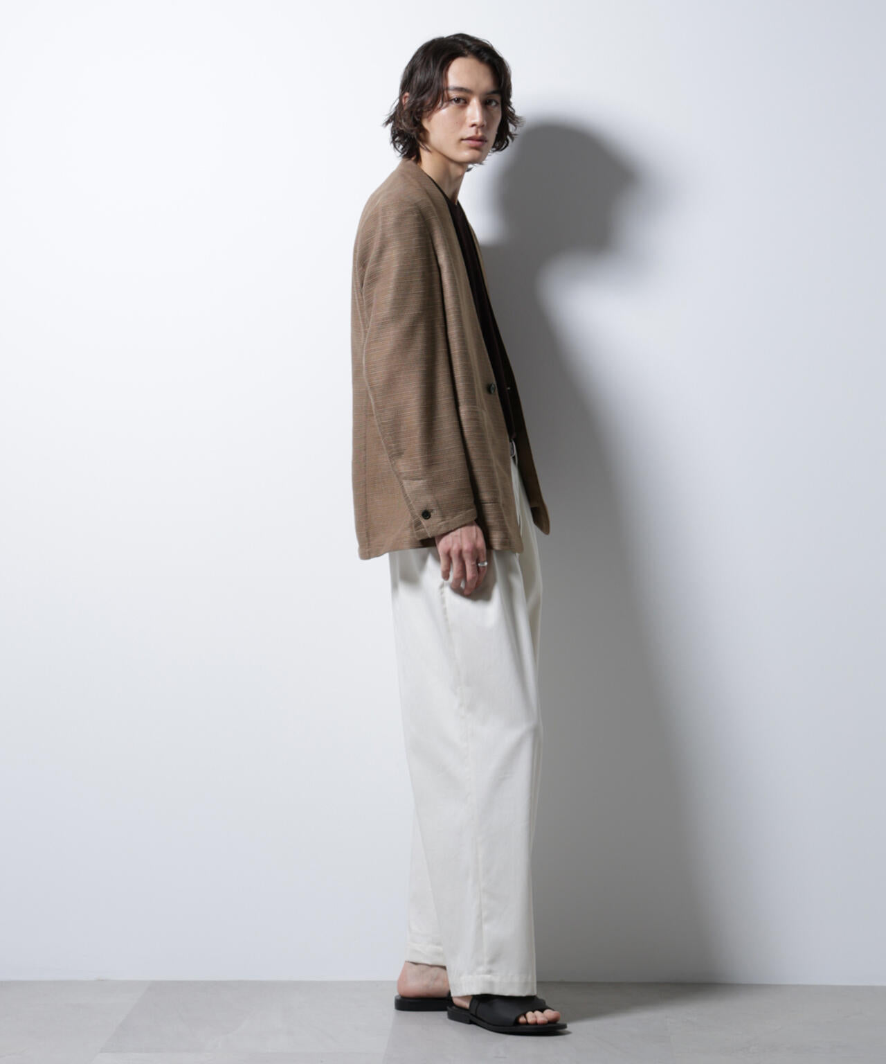 スラブラメ ノーカラージャケット