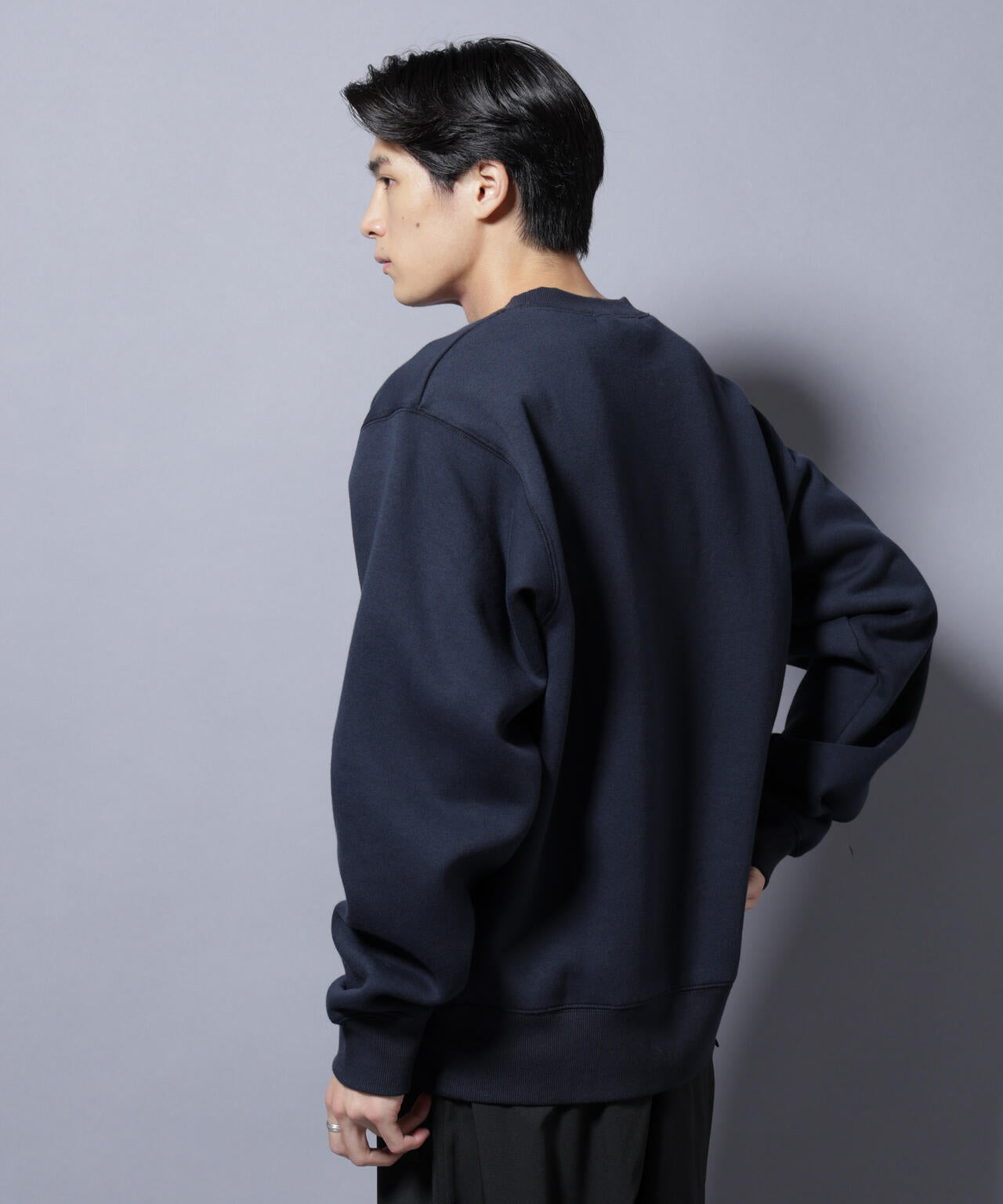 NJ/CLUB」裏起毛 ジャージークルーネックスウェット