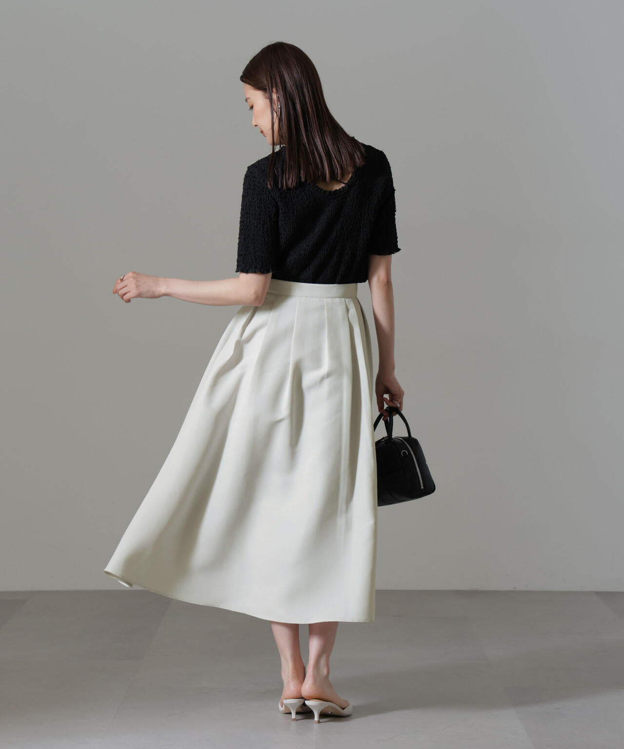 ランダム タック フレア スカート