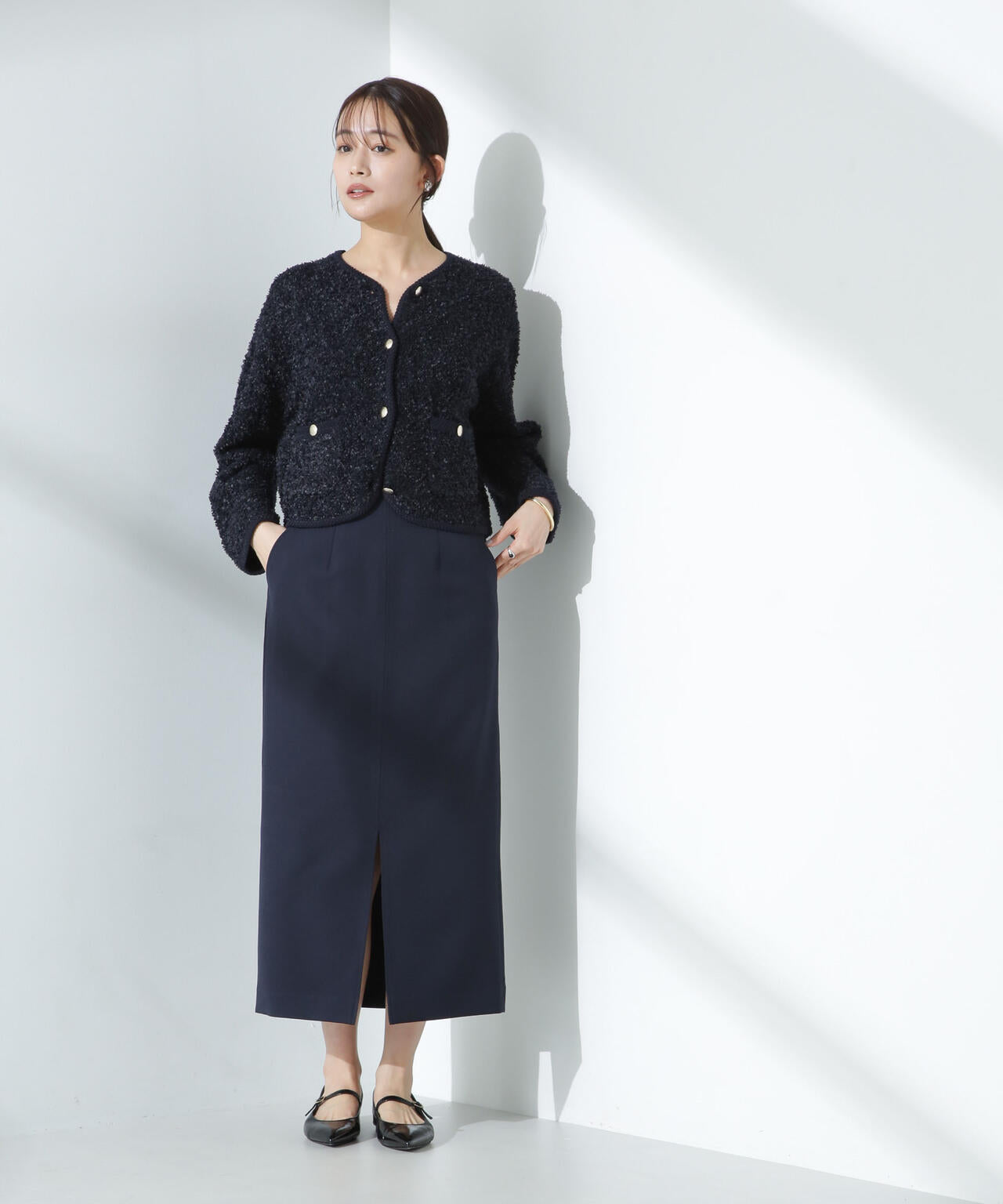 リボンヤーン ニット ジャケット