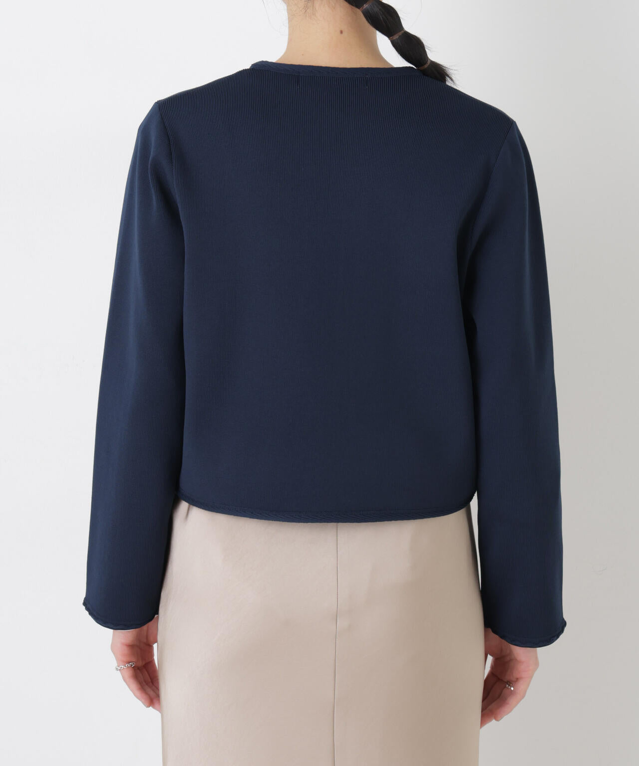 ゴールドボタン ニット ジャケット