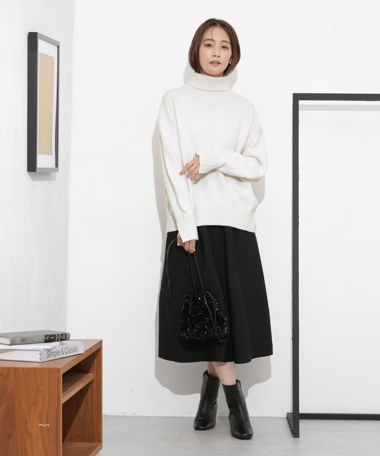 MUSIC ウールカシミヤタートルネックニット(セットアップ可)