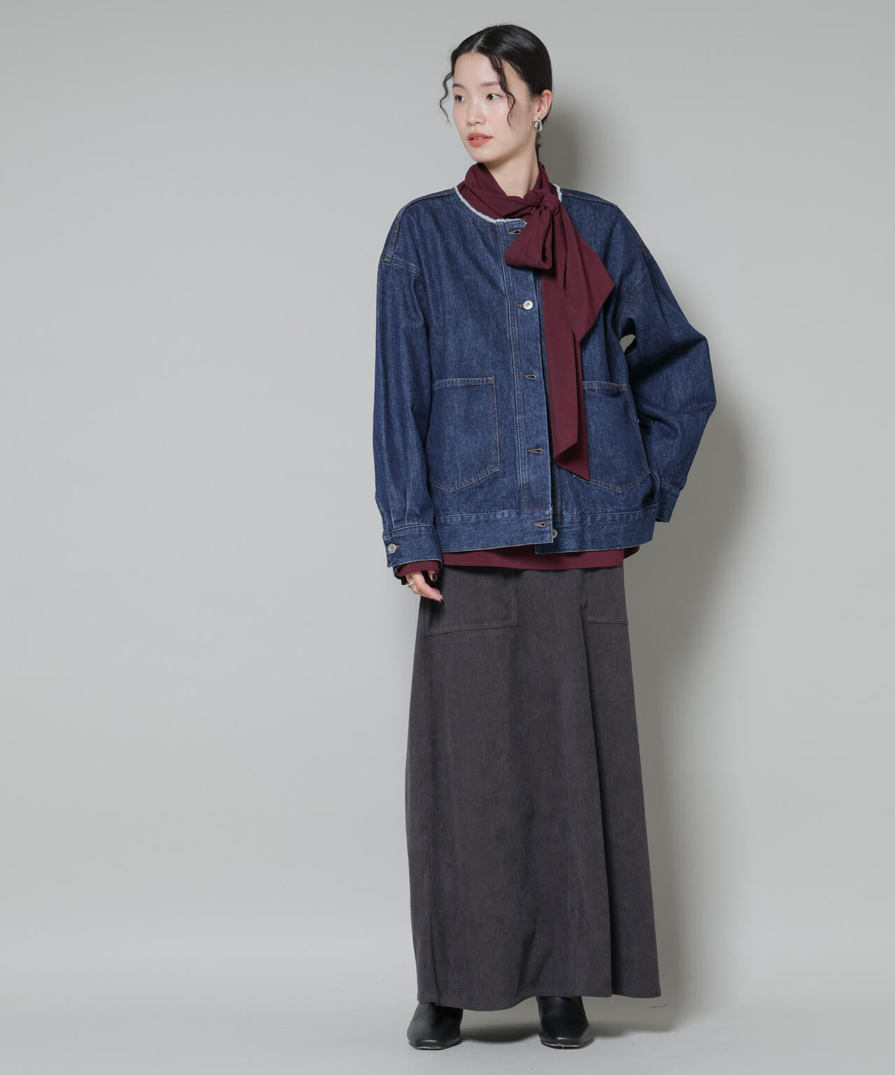 ソフト コーデュロイ マキシスカート