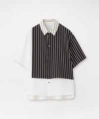 CULLNI/クルニ】シャツ Melange Stripe Twill Asymmetrical Stripe
