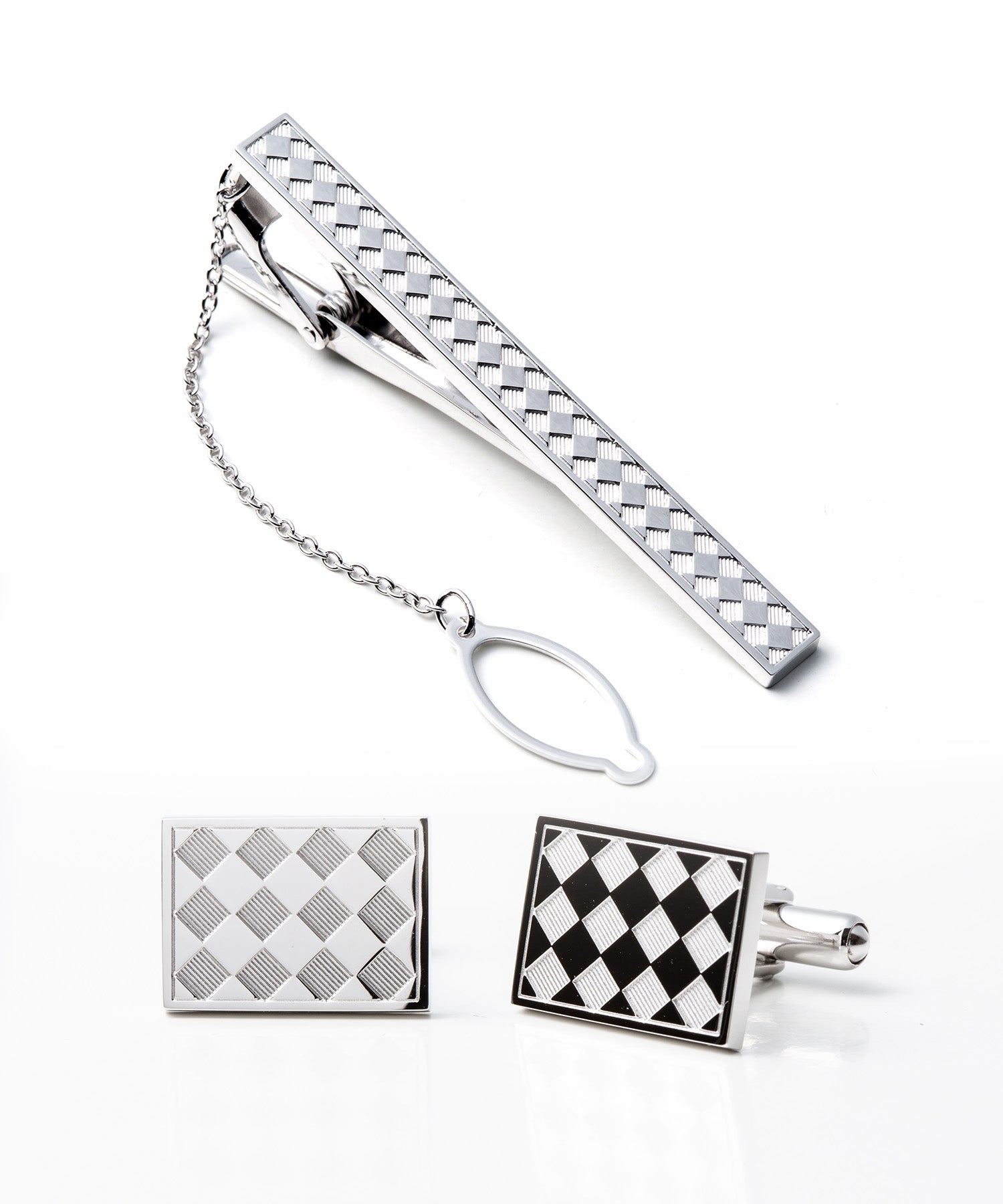 ネクタイピン】Silver925 ネクタイピン＆カフスセット silver silver