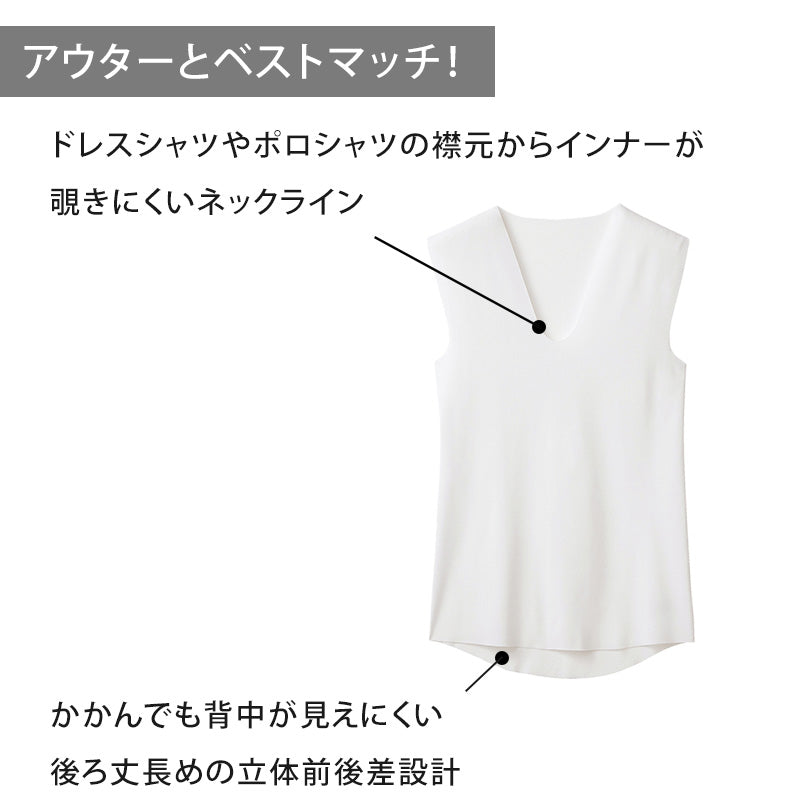 グンゼ YG ノースリーブ vネック カットオフ タンクトップ M～LL GUNZE