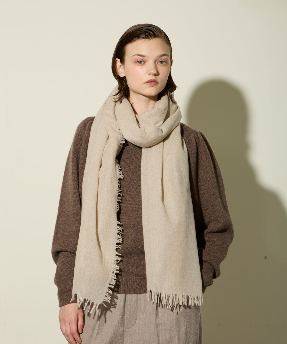 ASAUCE MELER | ファインラムエアリーソリッドウールストール - アマン