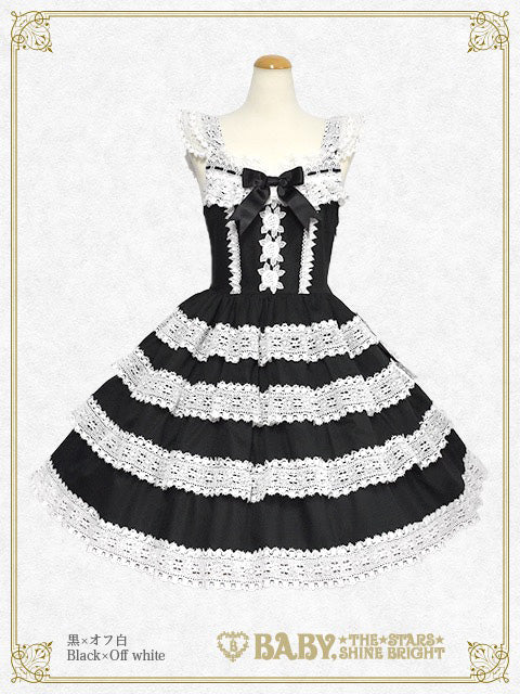 BABY ジャンパースカート 白黒 ロリータ ジャンスカ エリザベス