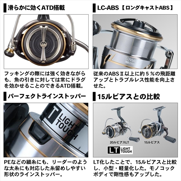 ダイワ スピニングリール ルビアス LT2500-XH 2020年モデル(LT2500-XH