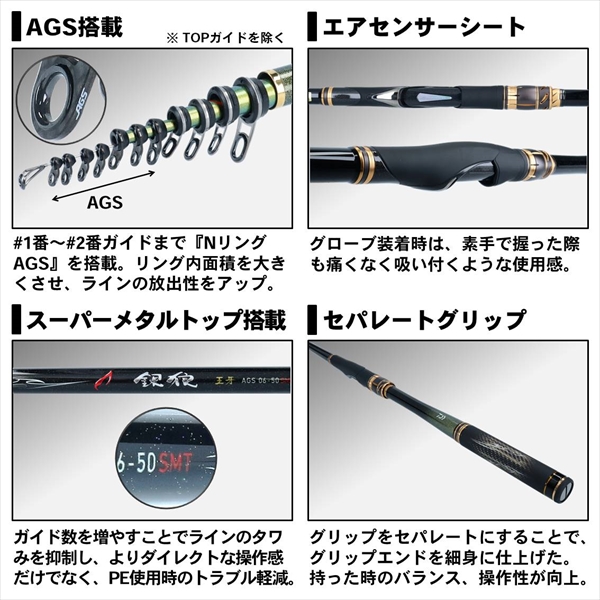 ﾀﾞｲﾜ 20 銀狼王牙 AGS 06-50SMT・R(06-50SMT・R): 竿｜釣具の通販なら