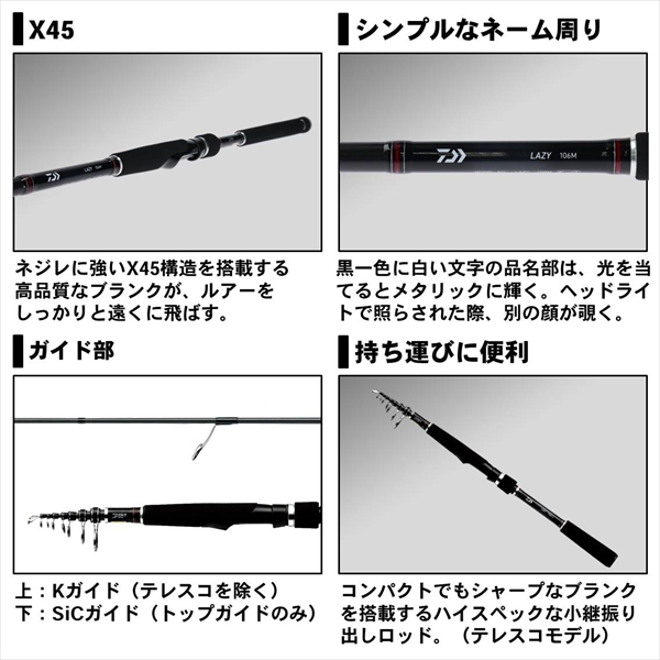 訳あり】ダイワ レイジー(LAZY) T96M-6(スピニング 振出): 竿｜釣具の