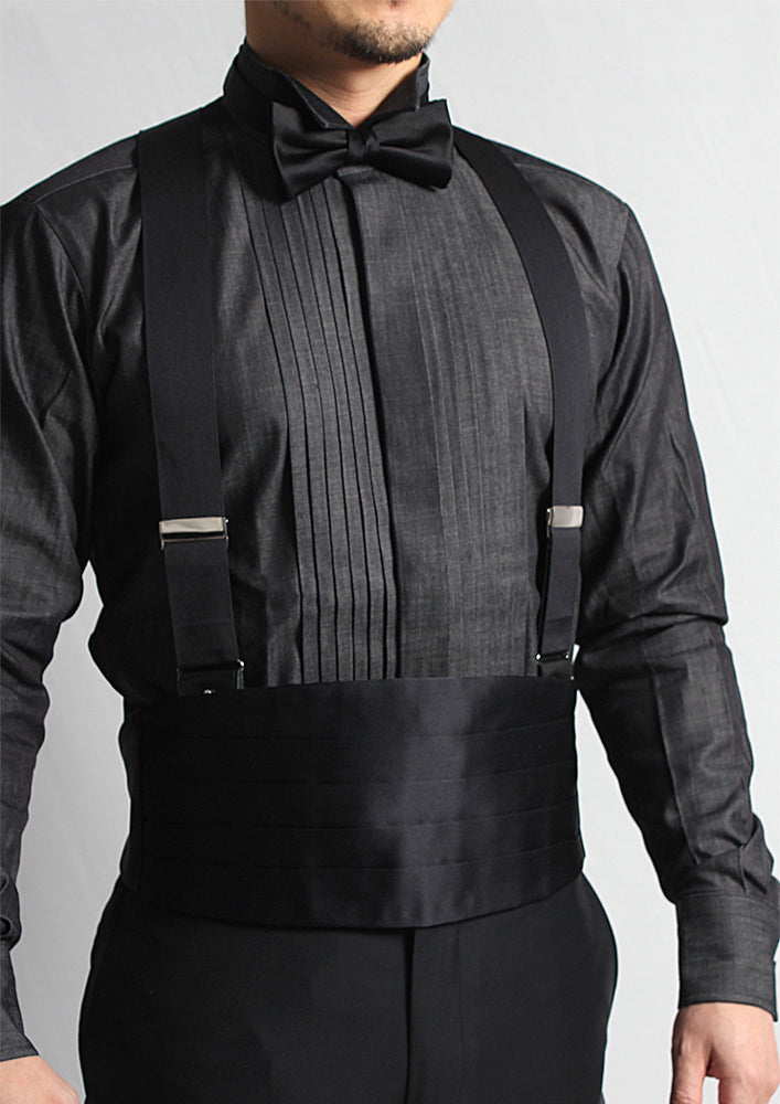  THURSTON サスペンダー 黒 ALBERT THURSTON（アルバートサーストン） サスペンダー 黒 無地 2way