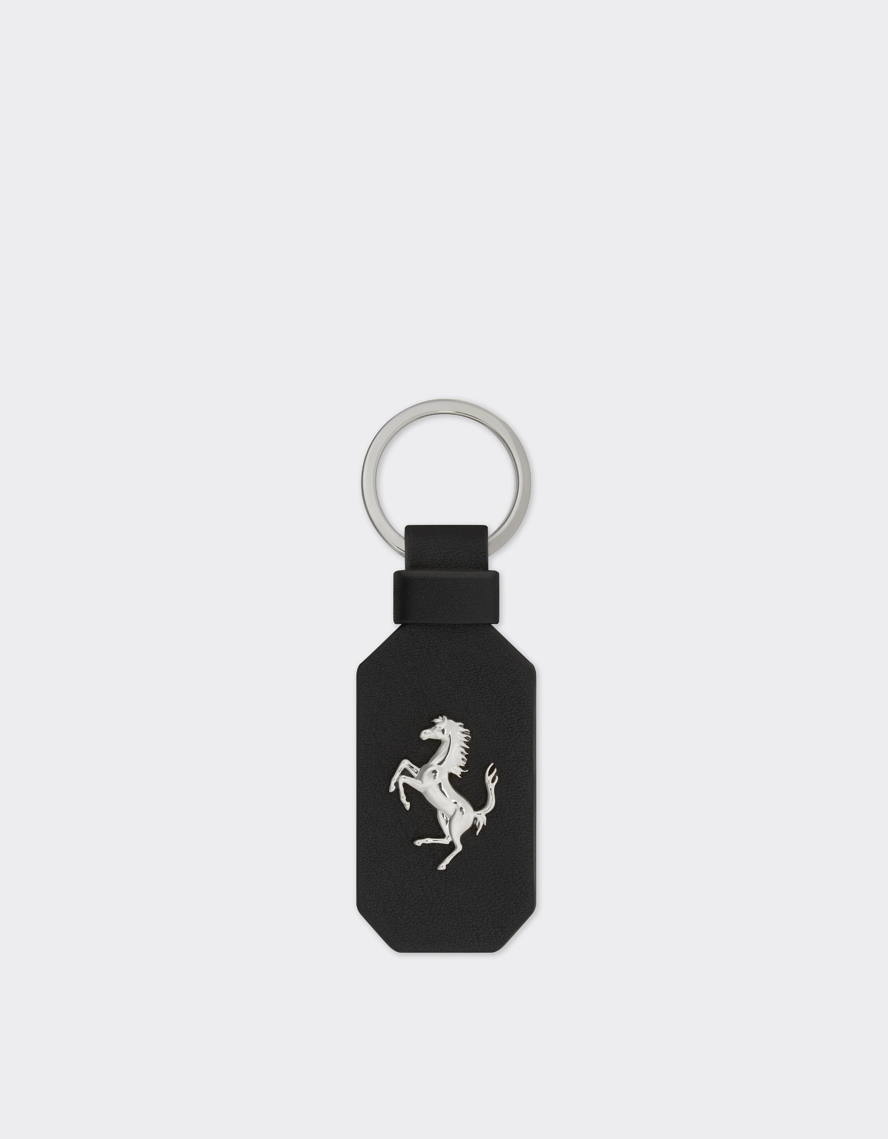 ブラック レザー キーリング 跳ね馬エンブレム付き | Ferrari®