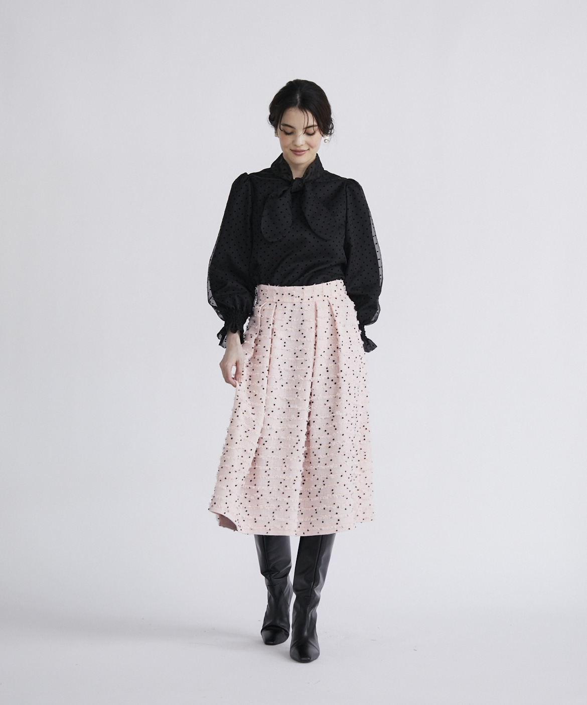 M Maglie le cassetto》ツイードスカート《Linton Tweeds》｜M Maglie