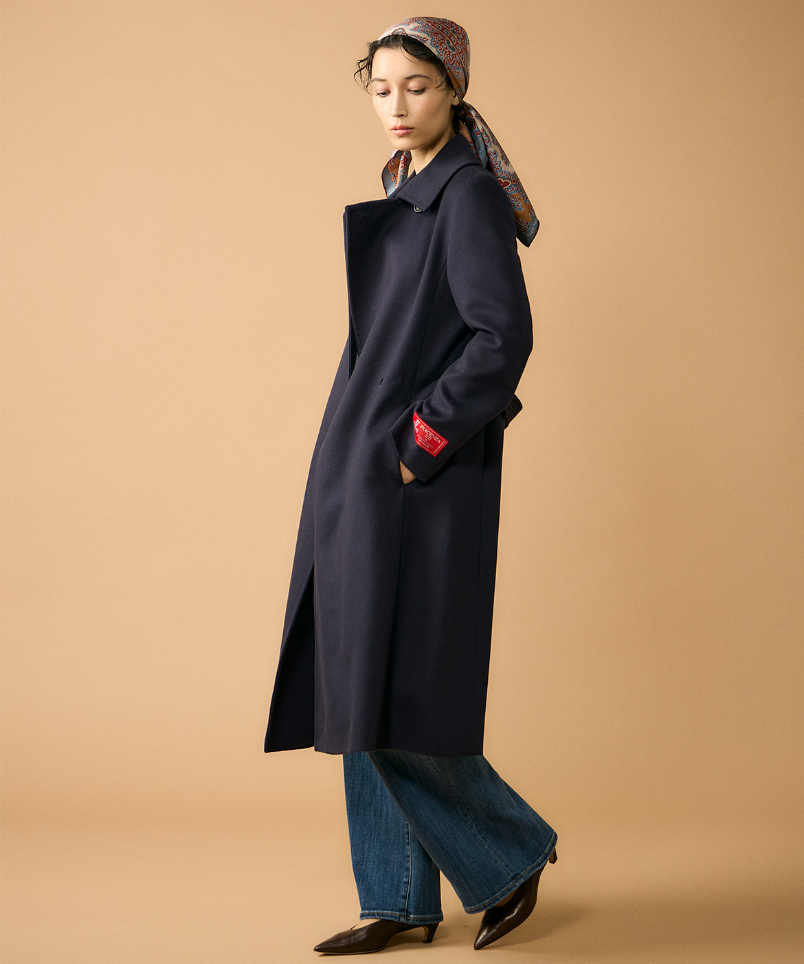 大きいサイズ》《CONTESSA》カシミヤラップコート《PIACENZA》｜INED L