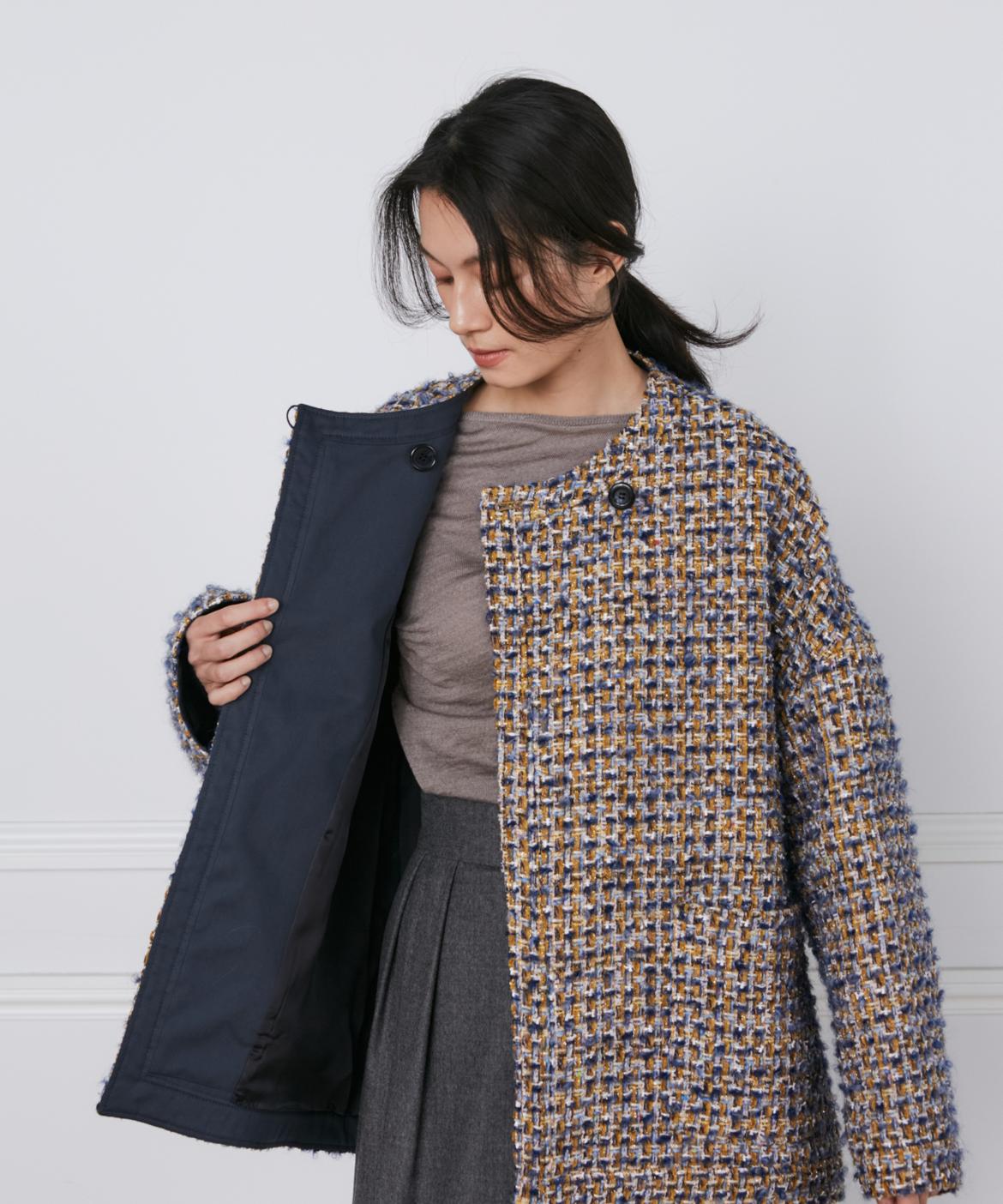 TOURNIERツィードハーフコート《la veille by SUPERIOR CLOSET》｜INED