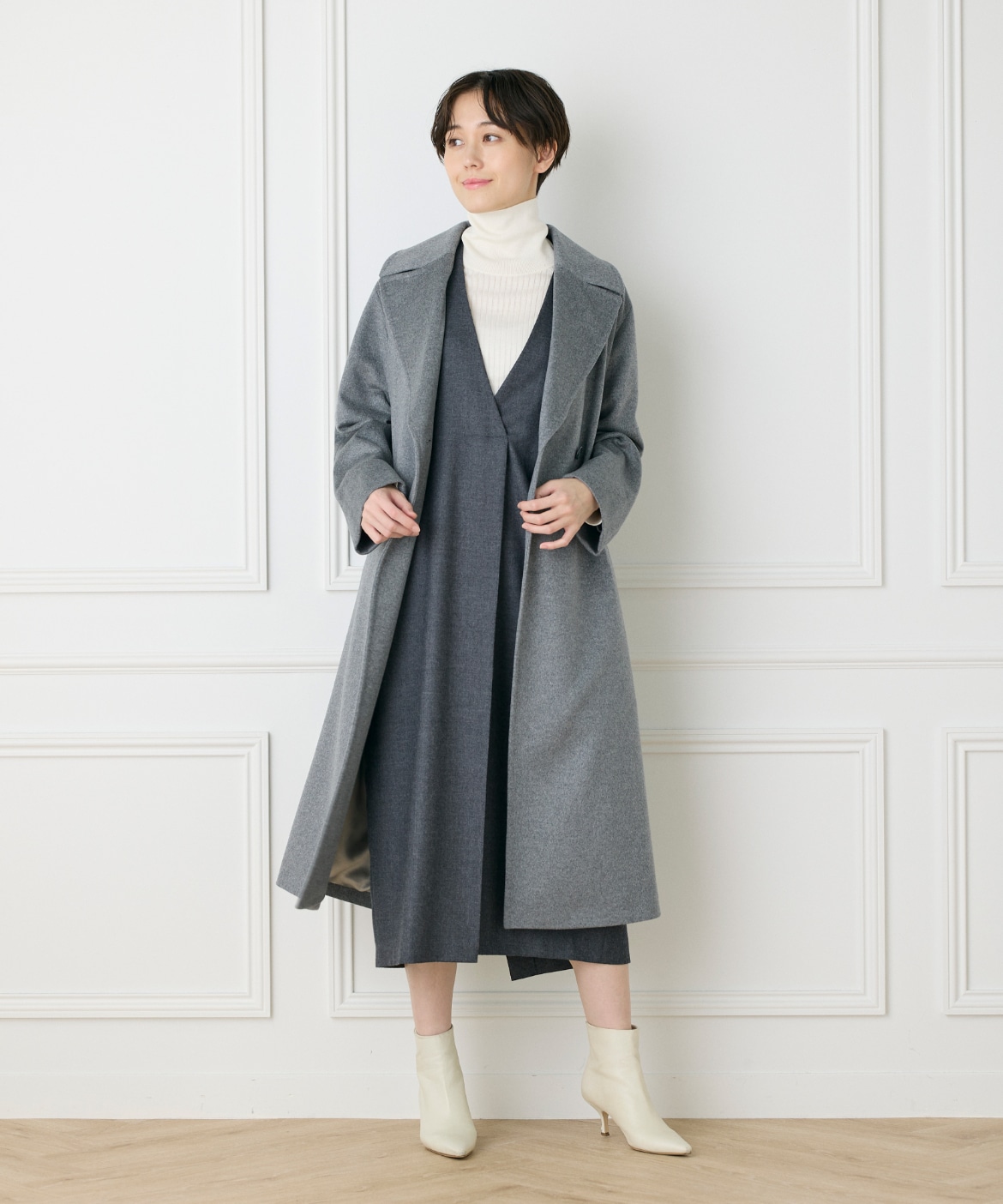 WEB限定》カシミヤ100%ラップコート｜INED（イネド）｜フランドル