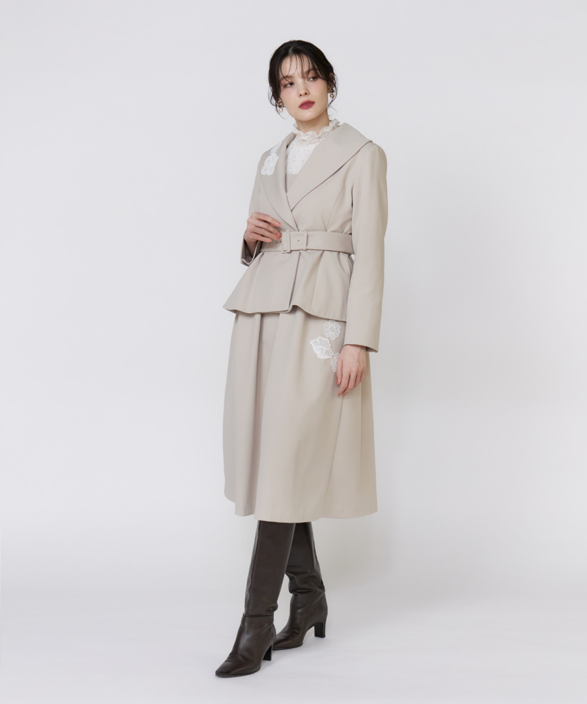 フランドル45周年限定コレクション》フラワーモチーフワンピース《M