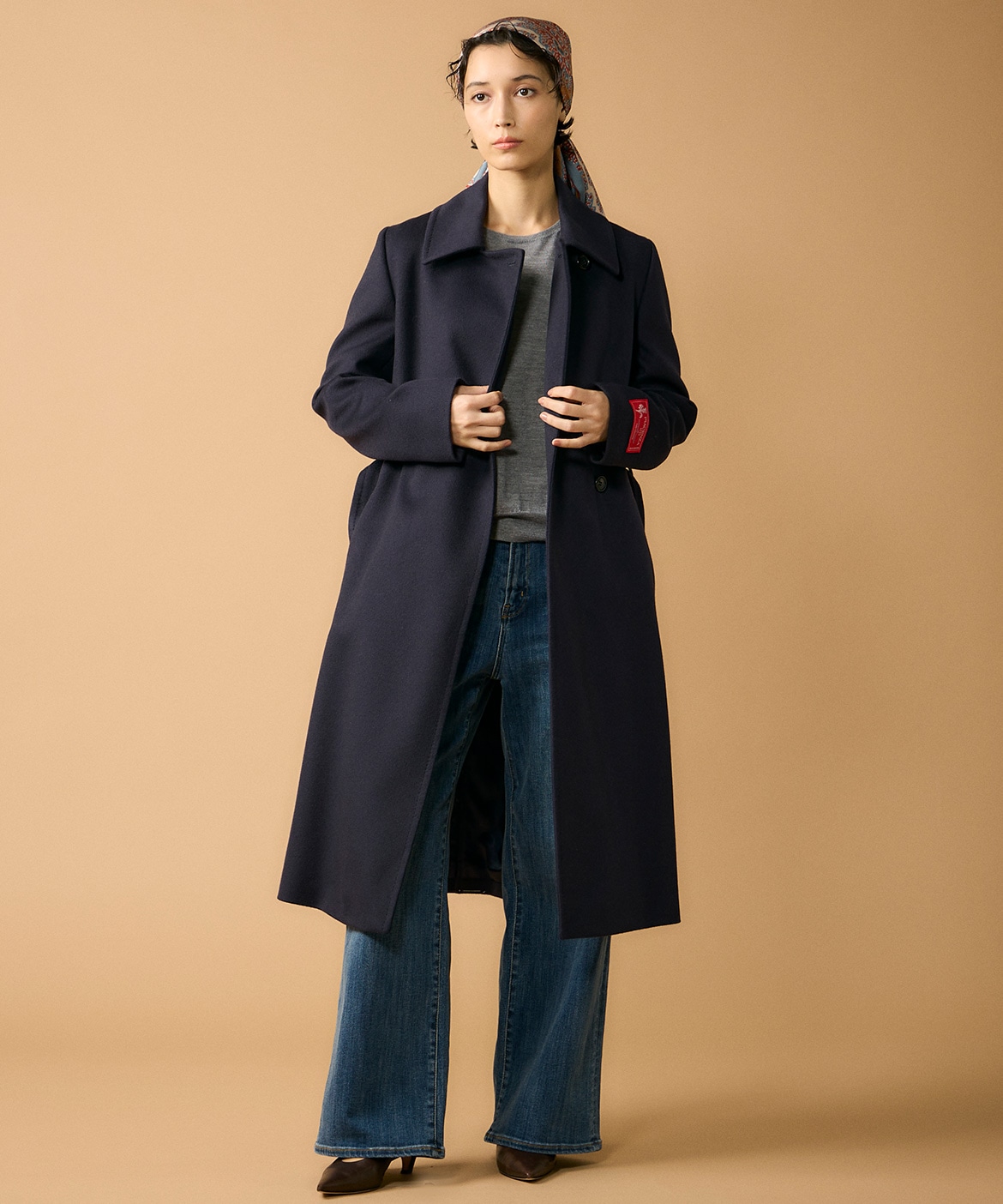 大きいサイズ》《CONTESSA》カシミヤラップコート《PIACENZA》｜INED L
