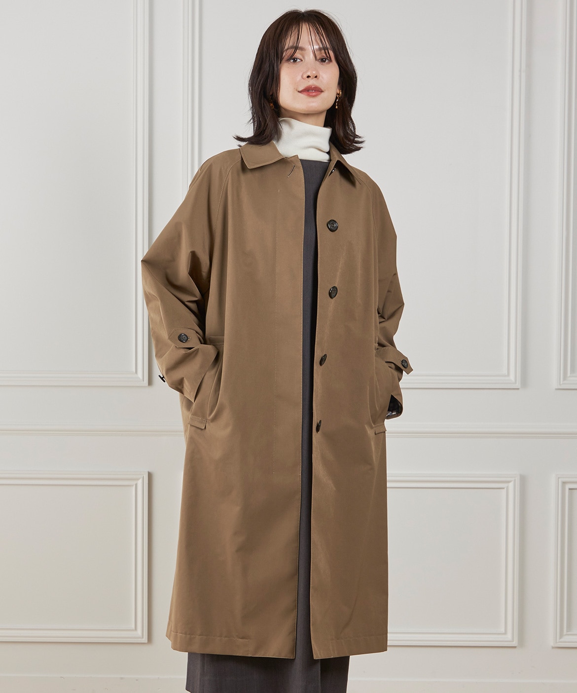 コクーンシルエットステンカラーコート《Aquascutum》｜INED（イネド