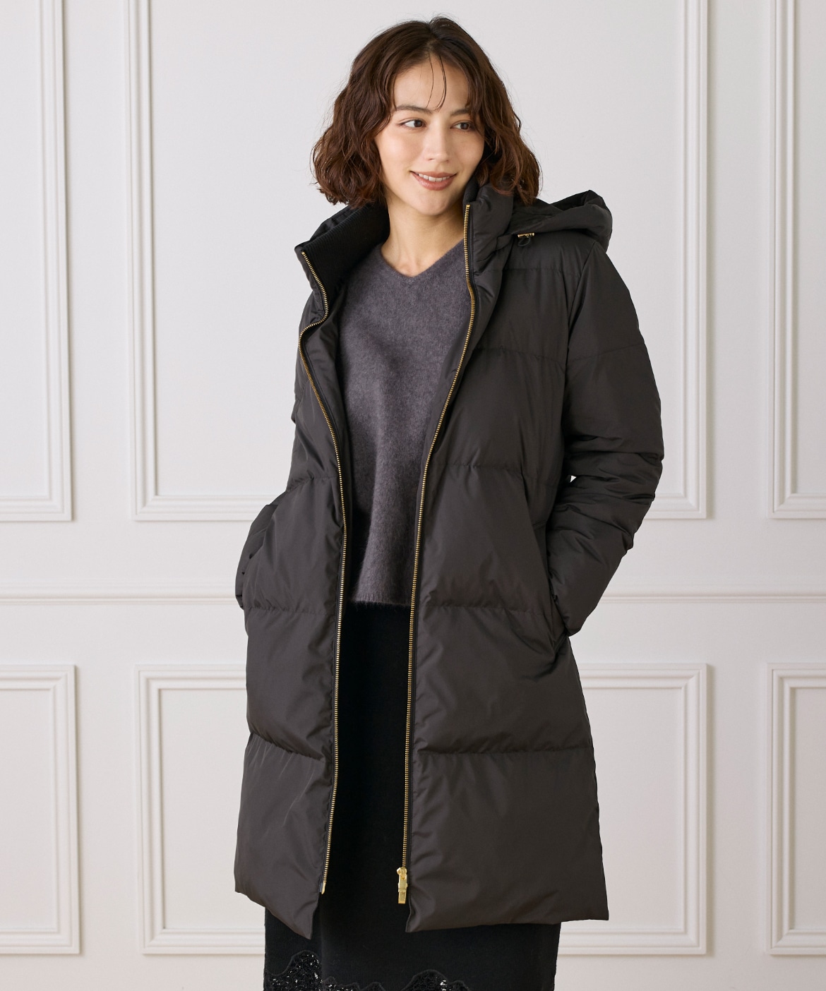 ロング丈 スタンドカラーダウンコート｜INED（イネド）｜フランドル