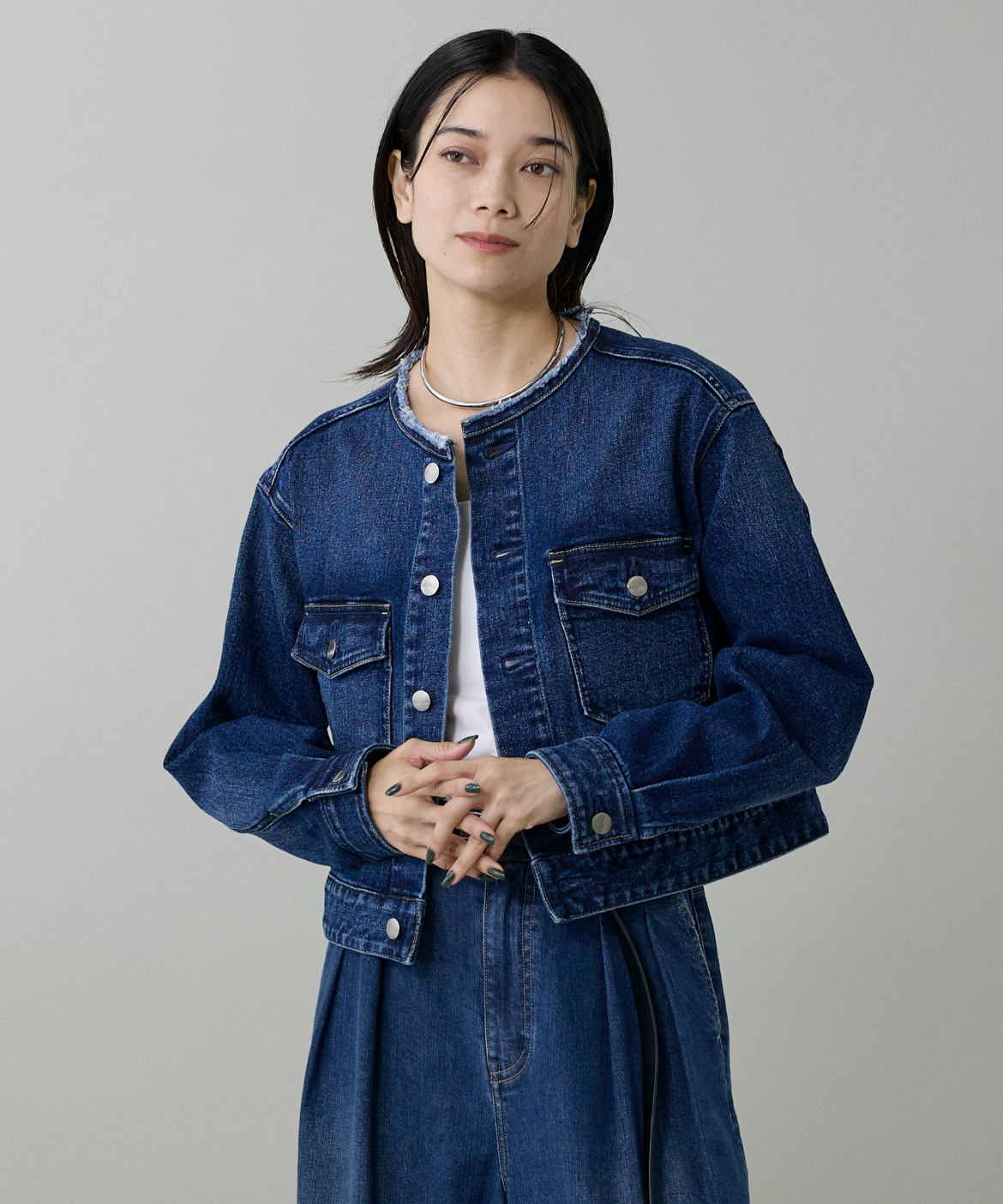 INED別注ノーカラーデニムジャケット《Healthy DENIM》｜INED（イネド
