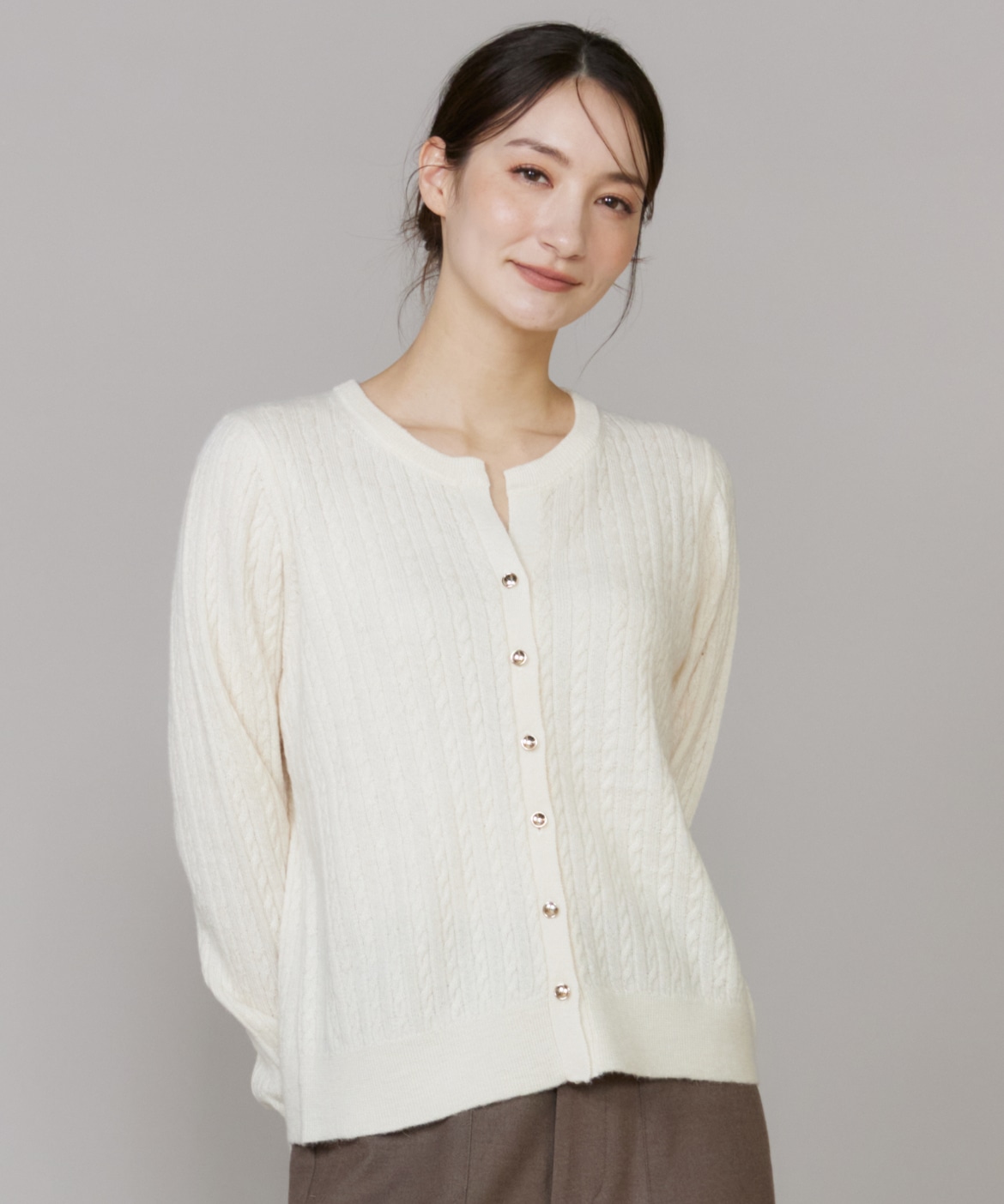 ケーブル柄アルパカニットカーディガン｜DAY by DAY It's