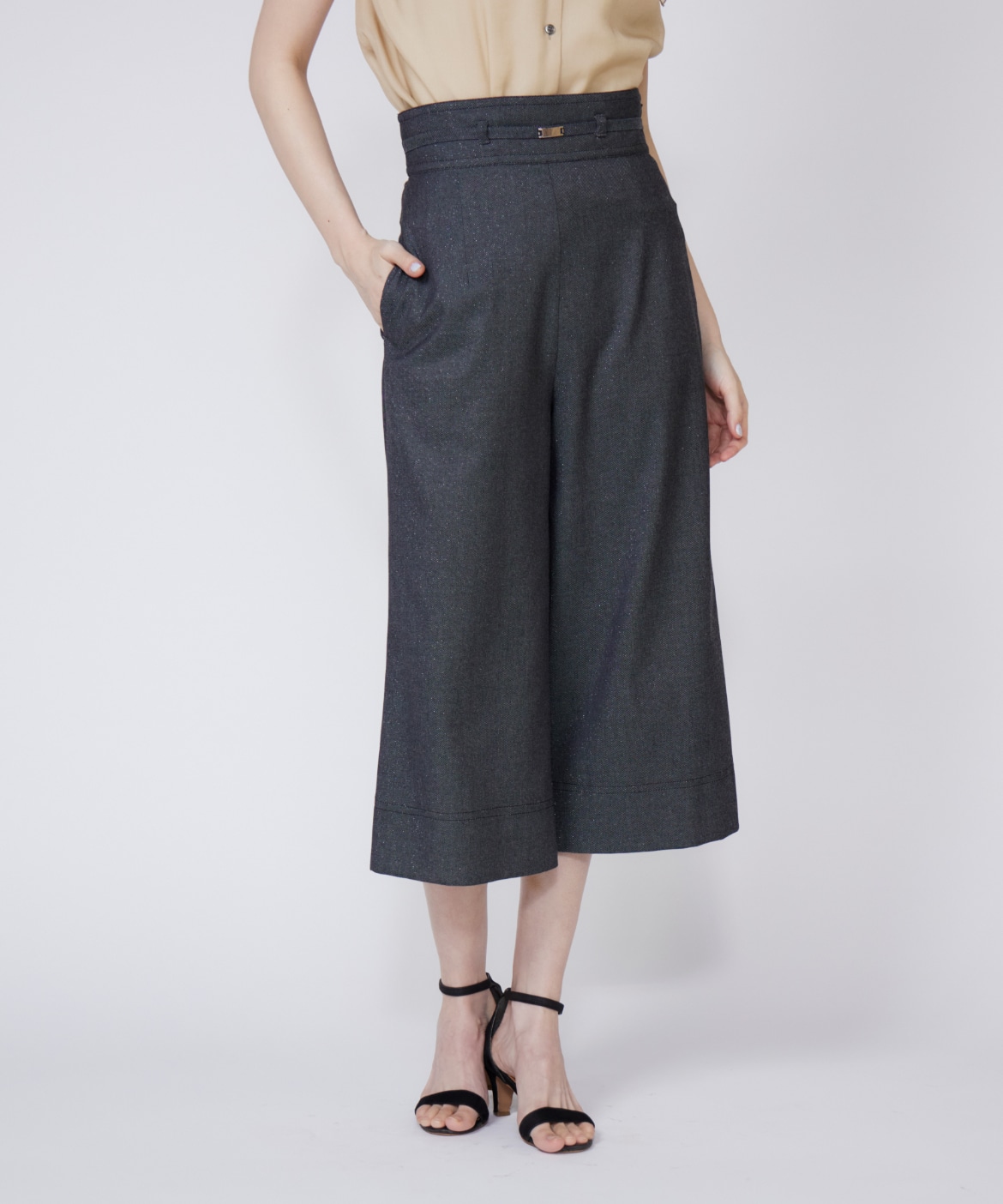 ラメデニムハイウエストパンツ｜Maglie le cassetto（マーリエ ル