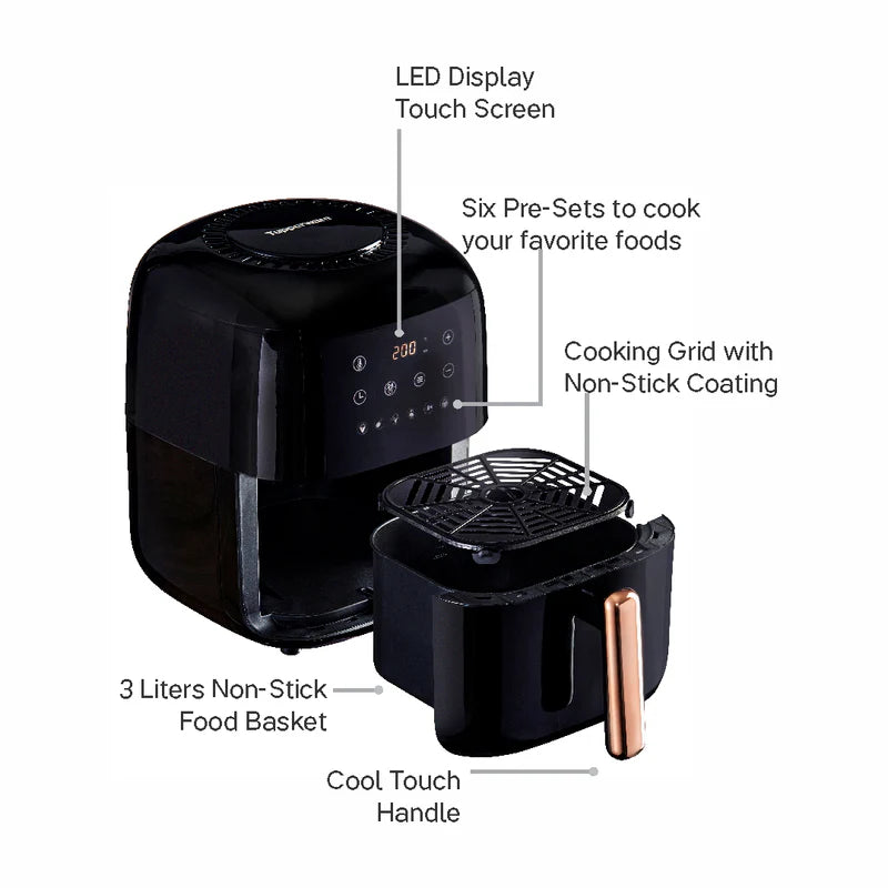 Tupperware AIR FRYER-BLACK 3L – STEEL 'N' SAVE