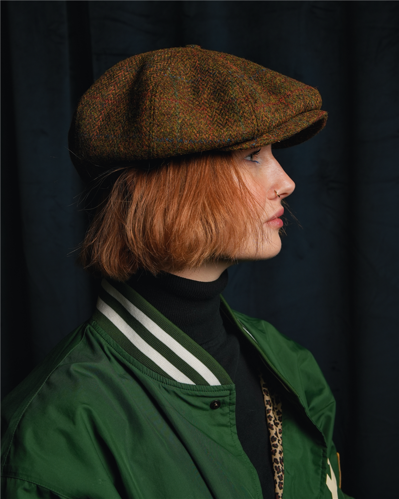 Peaky Cap - made of genuine Harris Tweed with sewn down visor